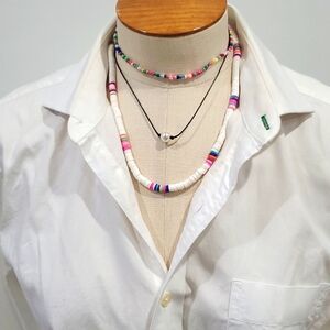 Set of 3 Colorful Necklaces for Spring Summer Necklaces Beach Surfer Necklace